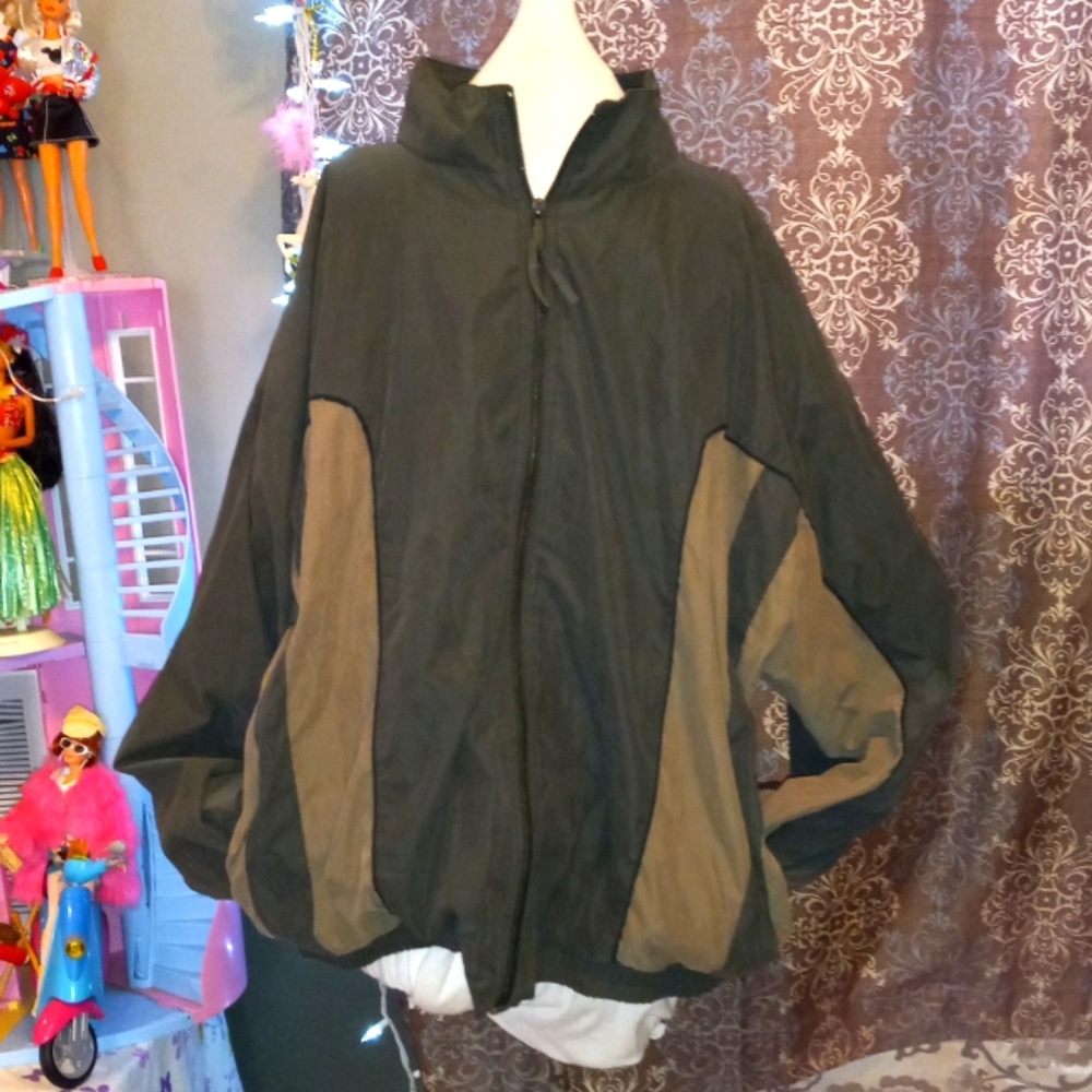 Army green and khaki lightweight jacket